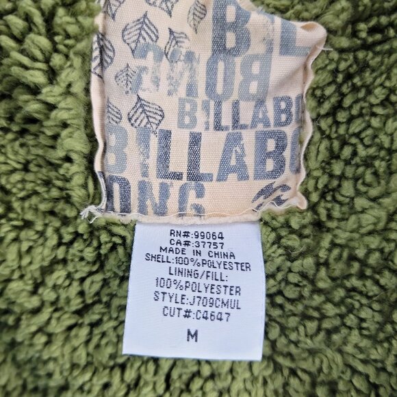 Billabong Olive Green Fleece-Lined Quilted Vest with Hood – Women’s M - Picture 8 of 14